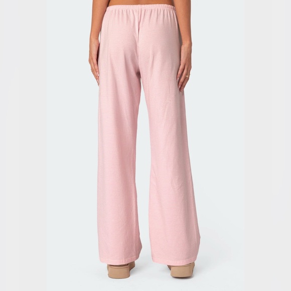 Edikted Olivia Pink White Stripes Size L EUC Sleepwear Loungewear Loose fit - Picture 2 of 9